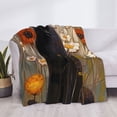 thumbnail image 3 of Naloa Black Cat in Wildflowers Flannel Fleece Throw Blanket for Bed Couch, Thick Blanket - All Seasons Suitable for Women, Men and Kids-40"x30", 3 of 6
