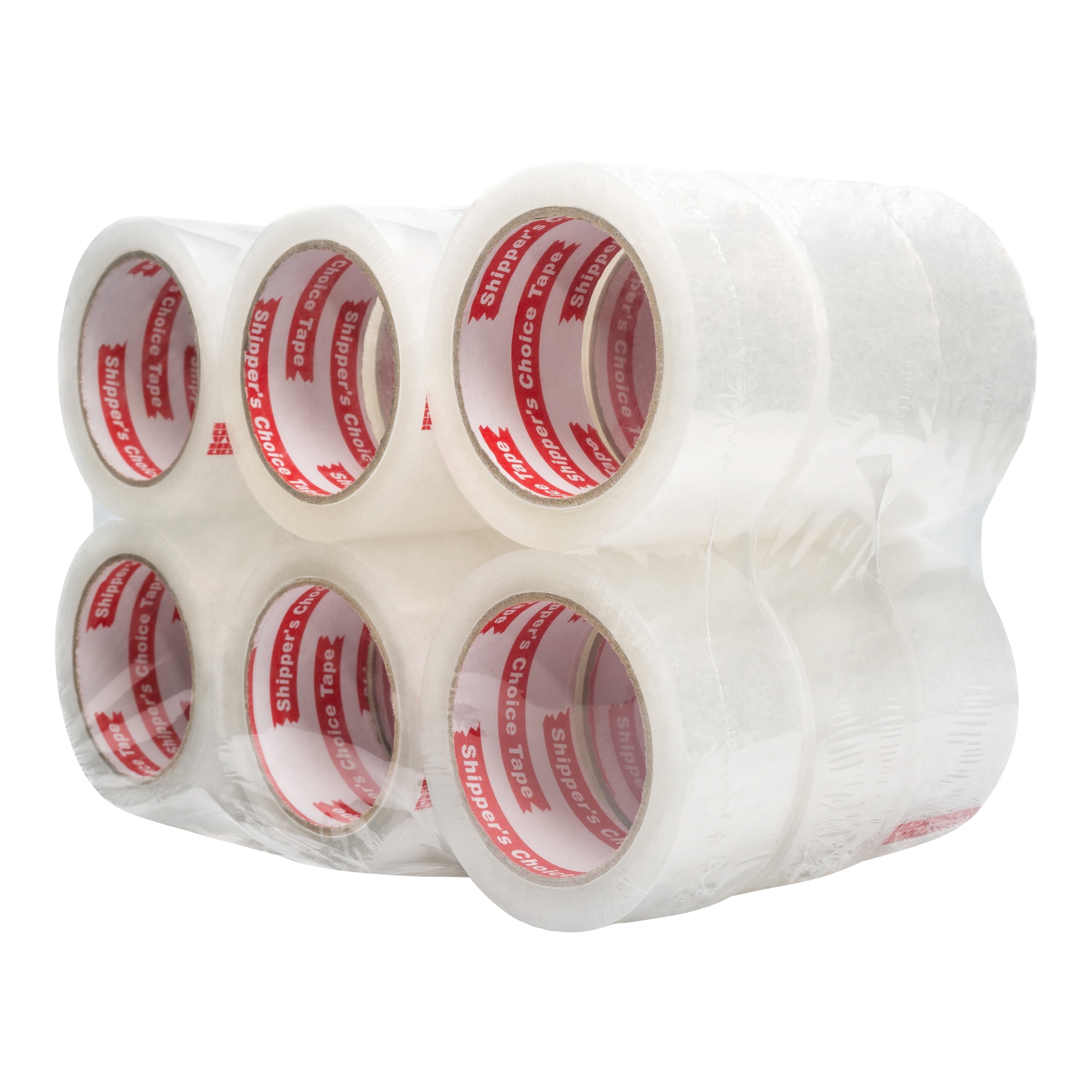 SHIPPER'S CHOICE TAPE 2-inch-Wide Clear Packing Tape, 36 Rolls, Super Adhesive, Large Rolls, Suitable for Commercial or Domestic Packaging & Moving-Related Jobs.