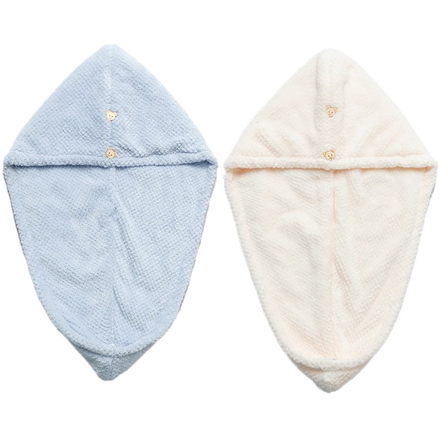 Toallas de microfibra súper absorbentes para secar el cabello, 2 paquetes, turbantes para envolver el cabello de secado rápido, 10 x 26 pulgadas