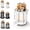 White-Short, variant on 360 Rotating Stainless Steel Knife Holder, Block Utensil Organizer for Kitchen Countertop with Removable Drip Tray & 6 Hooks, Space Saving，Gray-Short