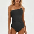 thumbnail image 2 of 2025 Women one Shoulder 1 Transparent Sexy Man Bikini Piece Swimsuit for Women Men's Swimming Pool Swimsuit Bathing Suits Full Coverage Color Changing Shorts Keyhole Swimwear, 2 of 5