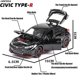 thumbnail image 2 of Coche fundido a presión Honda Civic Type R a escala 1:32 con sonido y luz, 2 of 5