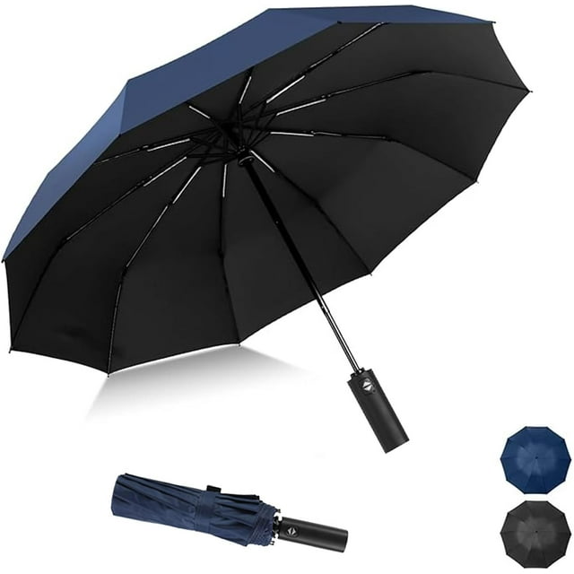 Paraguas Plegable Automático, Sombrilla de Viaje con Protección UV UPF50+ Ultra Resistente, Paraguas Portátil Resistente al viento para Hombres y Mujeres