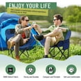 thumbnail image 6 of 2 Pack Compact Camping Chairs Portable Folding for Outside with Carry Bag Lightweight Moon Chairs for Travel Picnic Hiking Beach Fishing, 600D Oxford, Supports 330lbs(Blue), 6 of 14