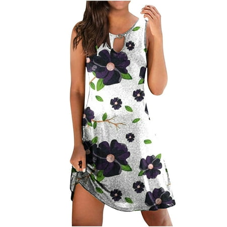 

Sweater Dress for Women Sweater Dress Women s Trendy Printed Comfortable Baggy Sleeveless Leisure Tops Dress on Clearance Summer Dresses Womens Tops Dressy Casual White XL