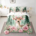 thumbnail image 2 of Manfei Cute Safari Deer 7-Piece Twin Bedding Sets,Pink Flower Floral Bedding Comforter Set,Merry Christmas Sheet Sets For Girls Kids,Luxury Bedroom Decor Reversible, 2 of 8