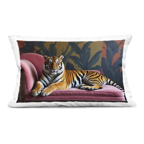 Stupell Industries Exotic Tiger Lounging Decorative Printed Throw Pillow, design by Lettered and Lined