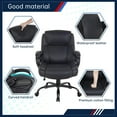 thumbnail image 3 of BestOffice Big and Tall Ergonomic Office Chair, Lumbar Support, PU Leather for Men, Women(Black), 3 of 7