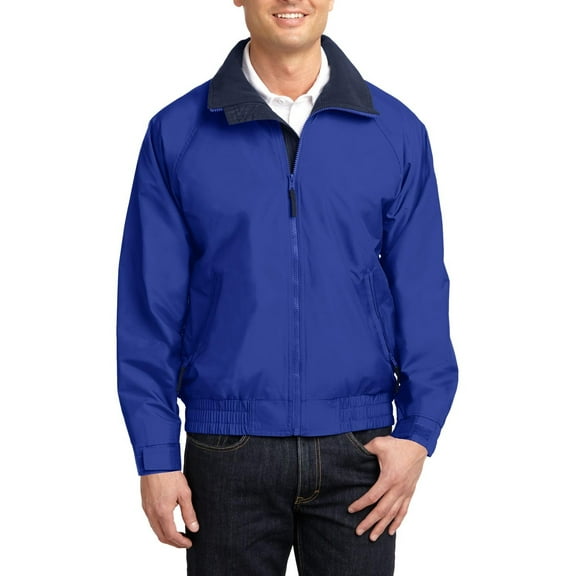 Just Blanks Competitor Jacket Zipper Elastic Cuffs Adjustable Hook And Loop Tabs Elastic Waistband Port Pocket, True Royal/ True Navy, 6XL