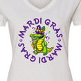 thumbnail image 4 of Inktastic Mardi Gras 2021 Party Alligator Women's V-Neck T-Shirt, 4 of 5