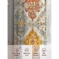 thumbnail image 6 of Bohemian Texture Sheer Curtains for Living Room Bedroom, Light-filtering Sheer Curtain, Brown Yellow Morocco Pattern Rod Pocket Voile Window Treatment Drapes, 52’’Wx63’’L, 2 Panels Set, 6 of 7