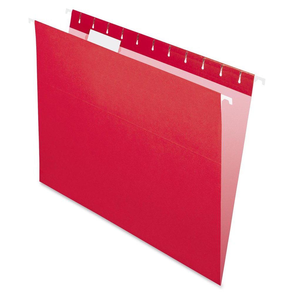 Pendaflex, PFX81608, Colored Hanging Folders, 25 / Box, Red Walmart