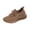 01#Light Brown, variant on Lightweight Hollow Fly Knit Sneakers Women's Breathable Mesh Upper Adjustable Lace Up Shock Absorbing Soft Platform Sole Non Slip Casual Walking Footwear