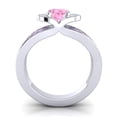 thumbnail image 4 of 2.35 Ct Oval Cut Pink Sapphire & Amethyst Gemstone Luxurious Engagement Ring for Women Solid 14K White Gold Size 3.5 by Diamond-Capitals, 4 of 8
