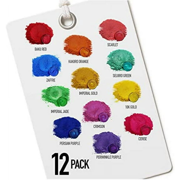 Eye Candy Mica Powder Pigment Powder 12-Pack - Opulent Set Q- Colorant for Epoxy - Resin - Woodworking - Soap Molds - Candle Making - Slime - Bath Bombs - Nail Polish - Cosmetic Grade