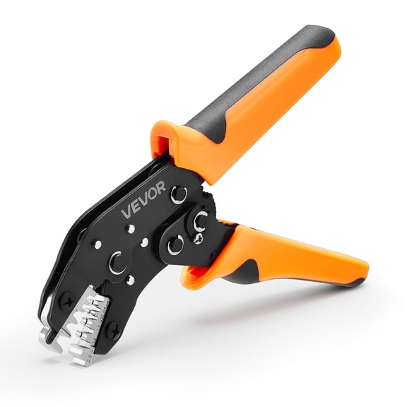 VEVOR Crimping Tool, 24-12 AWG Ratcheting Wire Crimper Tool, Labor-Saving Electrical Terminal Crimp Pliers with Clear Metric & AWG Markings, Quick Release, Adjustable Pressure for Multiple Terminals