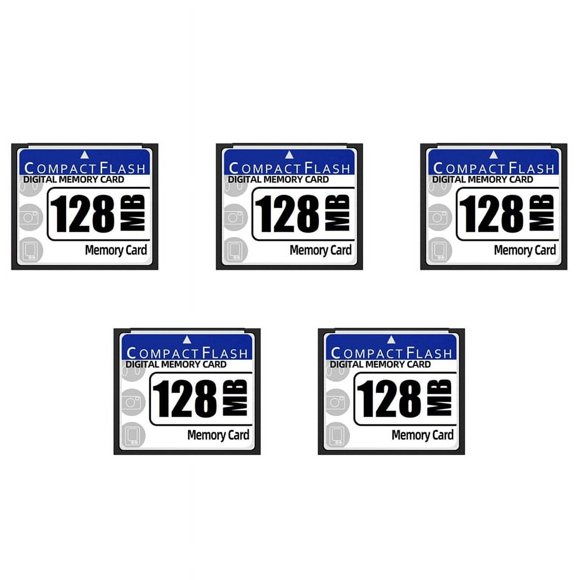 5X Carte Mémoire CompactFlash 128 Mo pour Appareil Photo, Machine Publicitaire, Carte d'Ordinateur Industriel,5 x Carte CompactFlash,Blanc&Bleu