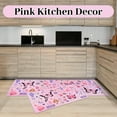 thumbnail image 5 of Gothic Purple Pink Kitchen Mats for Floor Set of 2, Goth Butterfly Floor Mat Carpet Runner Area Rug Washable, Pink Witchy Home Kitchen Decor and Accessories Stuff, 17x30 and 17x47 Inch, 5 of 5