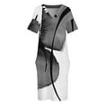 thumbnail image 4 of Vestido holgado con bolsillos abstractos en blanco y negro de tinta, vestidos de moda para mujer, traje de verano para mujer, vestido elegante y chic para mujer., 4 of 7