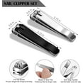 thumbnail image 5 of Large 2-Pack, Sharp Stainless Steel Fingernail & Toenail mers with Nail File, Manicure Kit Fingernail Tools for Men & Women, Black and Silver Color, 5 of 5
