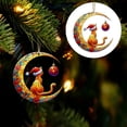 thumbnail image 2 of Christmas Adorable Cat in Santa Hat Stained Glass Style Ornament and Decor丨C, 2 of 9