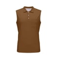 thumbnail image 4 of Ceisia Men's Casual Sleeveless Polo Shirt Solid Color Half Button Collared with Pocket Lightweight Soft Breathable Classic Fashion Vest Top Gifts for Father Multicolor 1X, 4 of 8