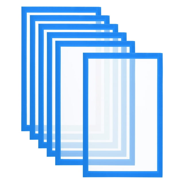 Unique Bargains Magnetic Sign Holder 8.5 x 11, 6 Pack Magnetic Display Frame A4 Magnetic Picture Frame for Refrigerator, Blue