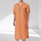 thumbnail image 2 of Camisas de Manga Larga de los Hombres, Cuello en V de Verano de Color Sólido Bolsillo Musulmán Roba Blusas Conjuntos para el Uso Casual Y Diario, 2 of 6