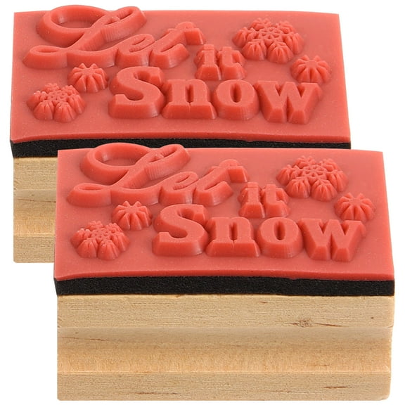 ULTNICE 2Set Stampers for Friends Wood Color Christmas Theme Stamping Decorative Stationery