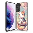 thumbnail image 3 of MUNDAZE Samsung Galaxy S22 Plus Shockproof Clear Hybrid Protective Phone Case Kawaii Manga Pink Cherry Blossom Cute Cat Cover, 3 of 5