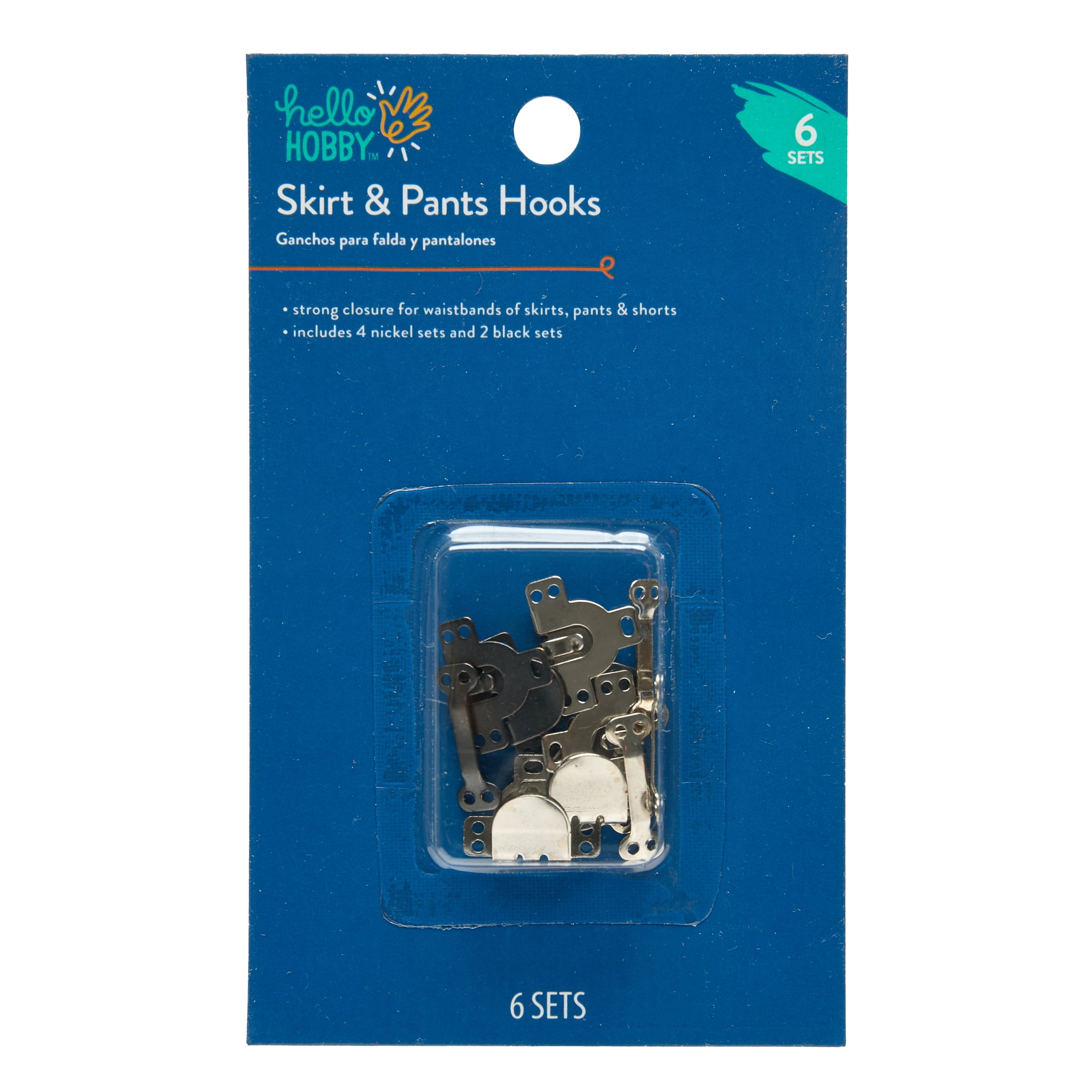 (6 pack) Hello Hobby Metal Skirt and Pant Hook and Bar Set, 6 Count