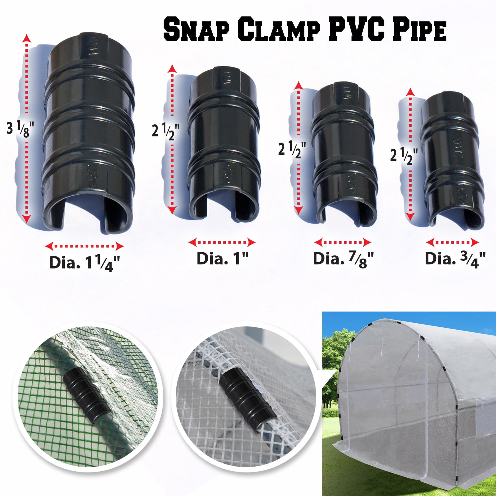 Strong Camel ABS Snap Clamp 11/4 inch x 31/8 Wide for 11/4 inch Pipe