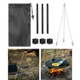 thumbnail image 2 of Soportes de trípode para parrilla de fogata para aventuras de mochileros y actividades al aire libre 13cm con cadena, 2 of 8