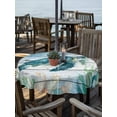 thumbnail image 6 of Outdoor Tablecloth with Umbrella Hole, Coastal Turtle Spillproof Waterproof Outdoor Table Cover, Nautical Ocean Shells Seaweeds Starfish Patio Tablecloths for Party/Garden/Picnic, Round 54 inch, 6 of 9
