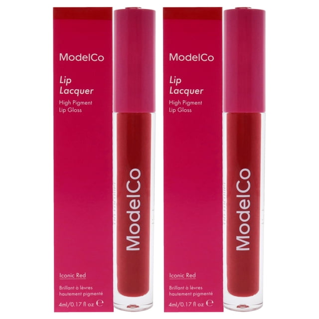 Laca de labios ModelCo Iconic Red, 5 ml, paquete de 2, altamente pigmentada