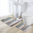 thumbnail image 5 of Wooden Wall Texture Bathroom Rugs, 2 Pieces Bath Rug Mat U Shaped Toilet Rugs, Soft Absorbent Bath Rugs, Machine Washable, Non-Slip Bath Mats For Tub, Shower And Bath Room, 5 of 6