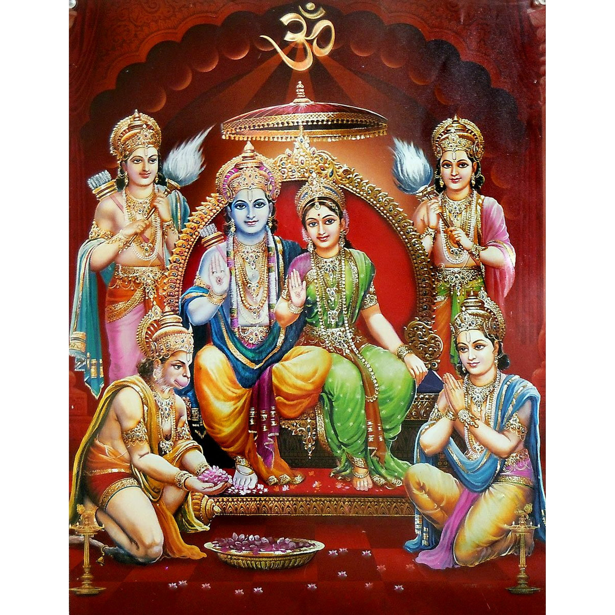 ram darbar Rama Sita Laxman Hanuman paper poster 14