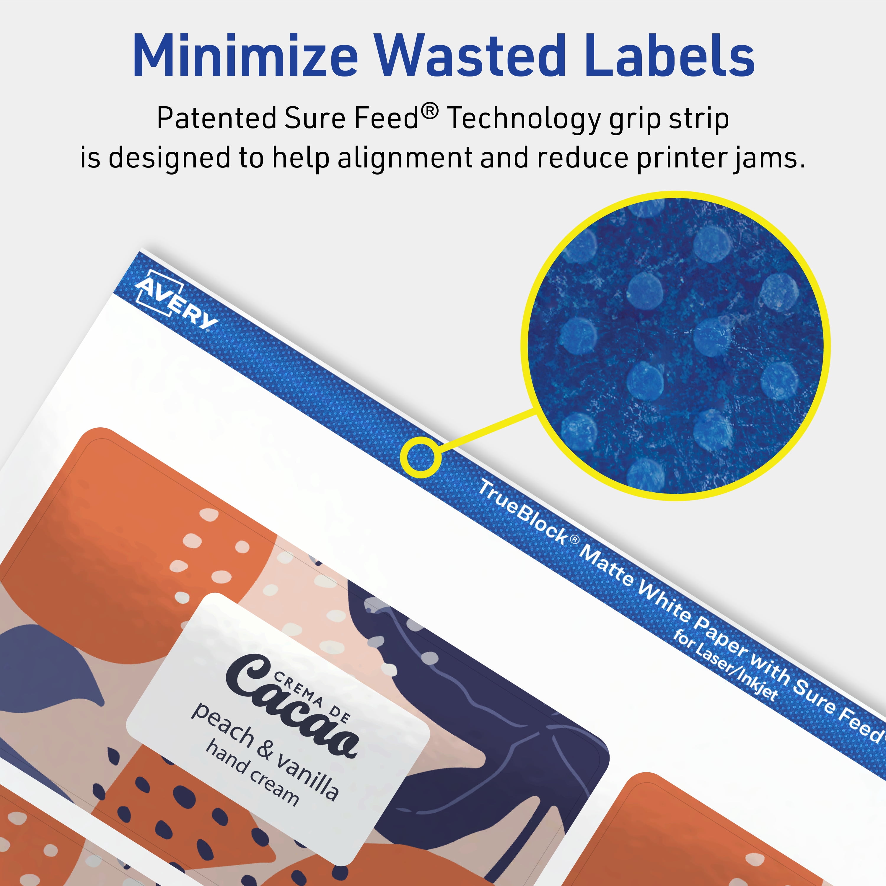 Avery TrueBlock Rectangle Labels, 2" x 3.75", 800ct