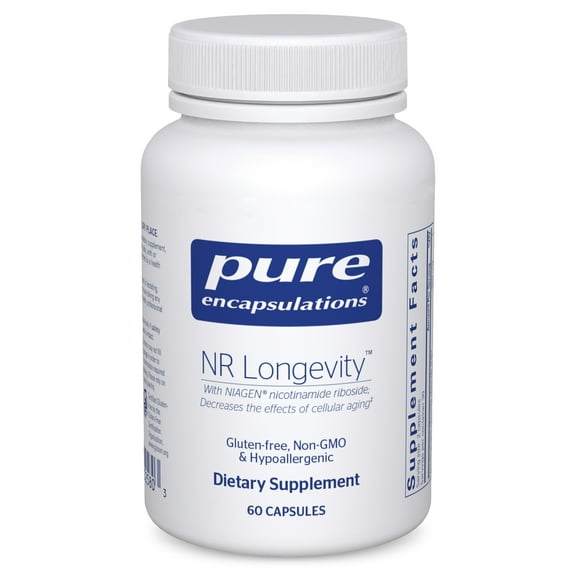 Pure Encapsulations NR Longevity - Supports Healthy Aging. Replenishment of NAD  & Mitochondrial Function* - with NIAGEN - Gluten Free, Non-GMO, Hypoallergenic - 60 Capsules