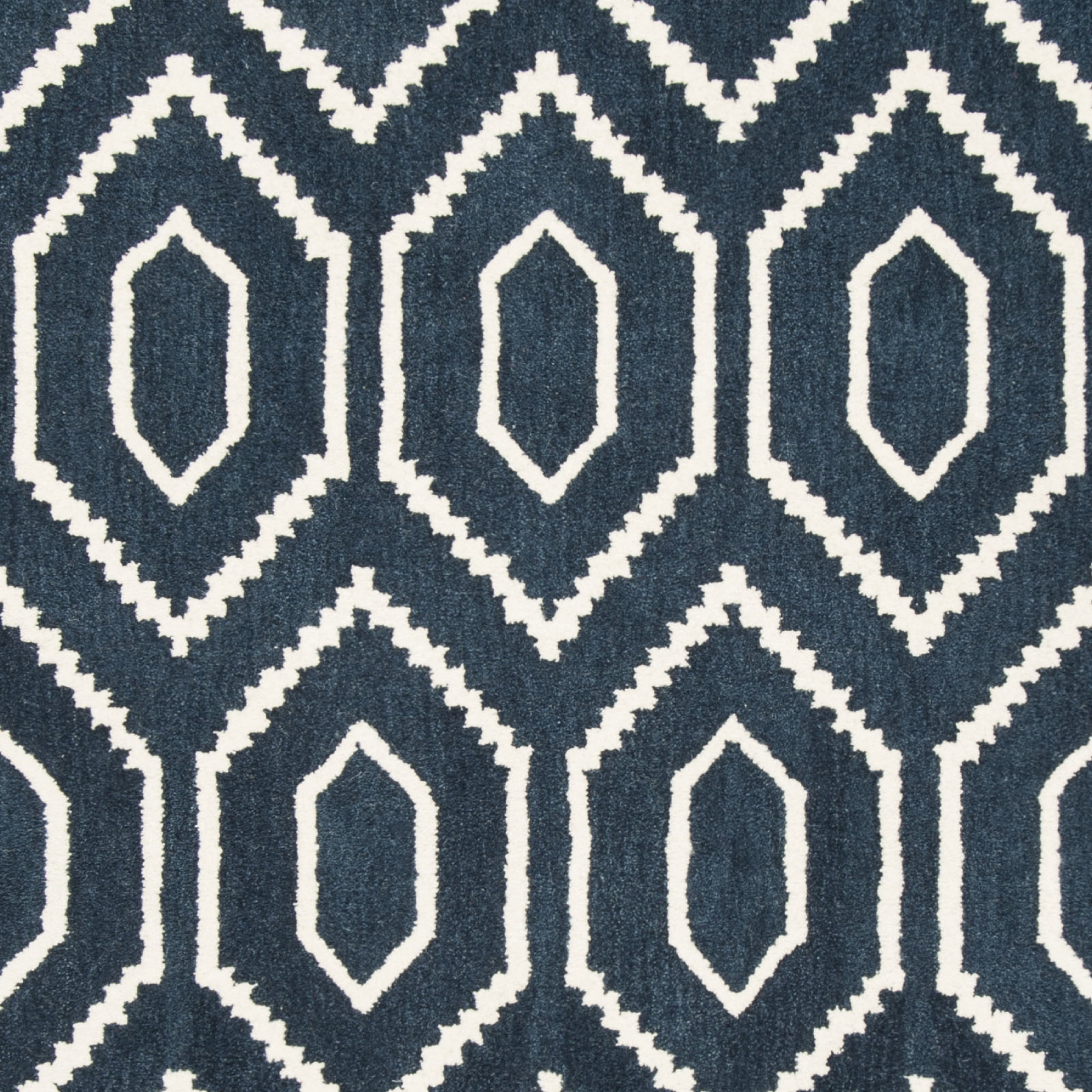 SAFAVIEH Himalaya Diarmait Geometric Wool Area Rug, Navy/Ivory, 3' x 5'