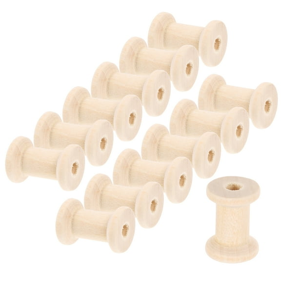 Wood Spools for Sewing Use Unfinished Beige Craft Spools Ideal for DIY Projects 20 Pcs