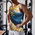 thumbnail image 5 of Fotbe Moonlit Golden Tree Peacock Pattern Men's Quick Dry Workout Tank Top Gym Muscle Tee Fitness Bodybuilding Sleeveless T Shirt Breathable Workout Shirt-Medium, 5 of 9