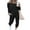 Black, variant on Shuttle tree Women Autumn Casual Sportswear Set Long Sleeve Pullover Drawstring Trousers 2Pcs Set