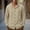 Khaki, variant on Men's Full-Button Single Pocket Hooded Linen Jacket, Corded Adjustable Hood, Soft Washed Linen Texture for Weekend Brunches White S