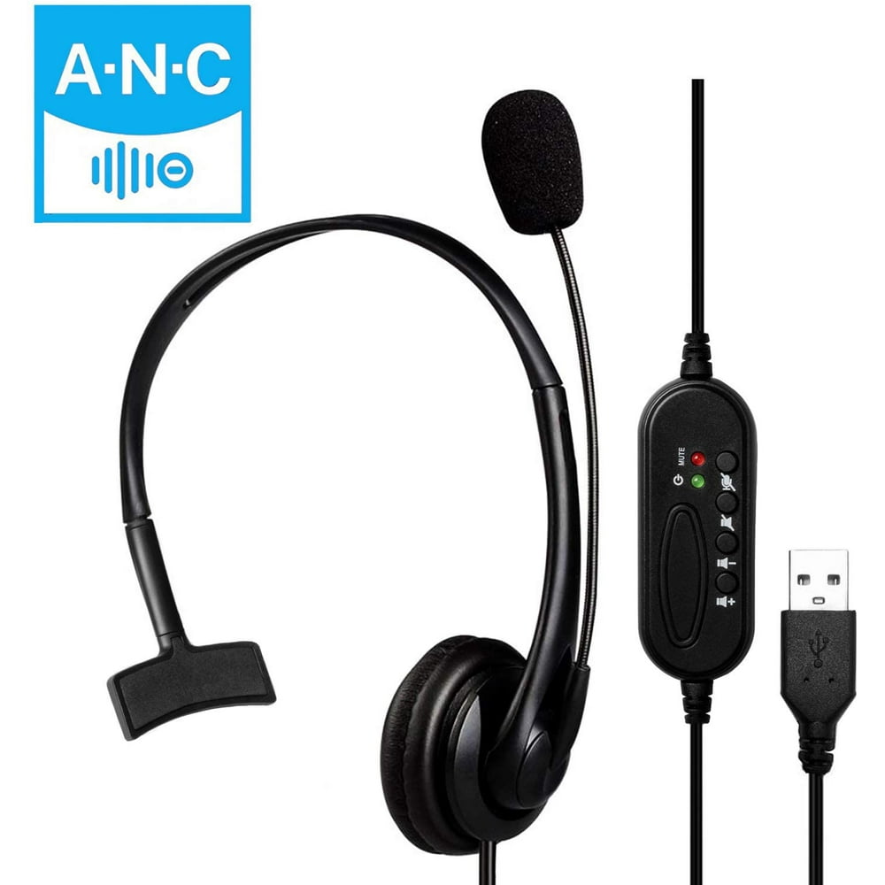 USB Headset with Microphone, MONODEAL PC Headphone with Mic for VOIP
