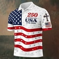 thumbnail image 2 of WEIWEN Patriotic American Flag Polo Shirt for Men Big and Tall American 250th Anniversary 1776 2026 Polo Shirt for 4th of July Gifts Red XXL, 2 of 3