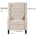 thumbnail image 5 of 27" Wide Manual Wingback Recliner Chair, Vintage Accent Chair, Recliner Chair with Nailhead Trim and Birch Legs, Tufted Single Sofa Chair, for Home, Living Room, Office, Bedroom, Beige, 5 of 7