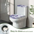thumbnail image 4 of Renewold Washable Toilet Lid Covers for Bathroom 2 Pieces Aesthetic Polyester Toilet Lid Dust Cover Purple Flowers Tank Lid Covers Decor Keep Toilet Clean, 4 of 6
