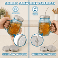 thumbnail image 2 of 16 Ounce Blue Mason Drinking Jars with Lids and Straws, 6 Pack, 2 of 9