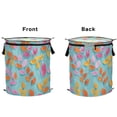 thumbnail image 2 of 50L Extra Large Popup Hamper Collapsible Laundry Basket With Zippered Lid 15.7x18.5in Leafs Vector Illustration, 2 of 7
